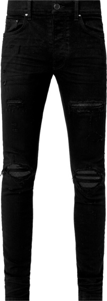 Amiri Quilted Underpatch Black Jeans