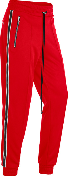 Amiri Red And Leather Stripe Three Star Trackpants