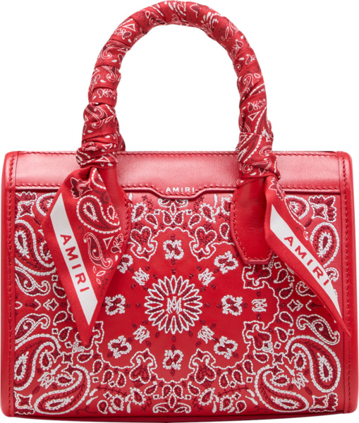 Amiri Red Bandana Embroidered Mini Triangle Bag