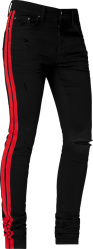 Black & Red-Stripe 'Track' Jeans