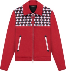 Amiri Red Diamond Patterned Wool Workwear Jacket