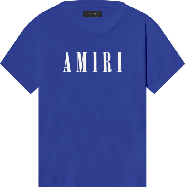 Amiri Royal Blue And White Core Logo T Shirt
