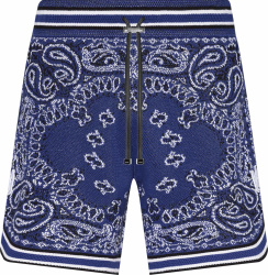 Amiri Royal Blue Bandana Crocheted Bball Shorts