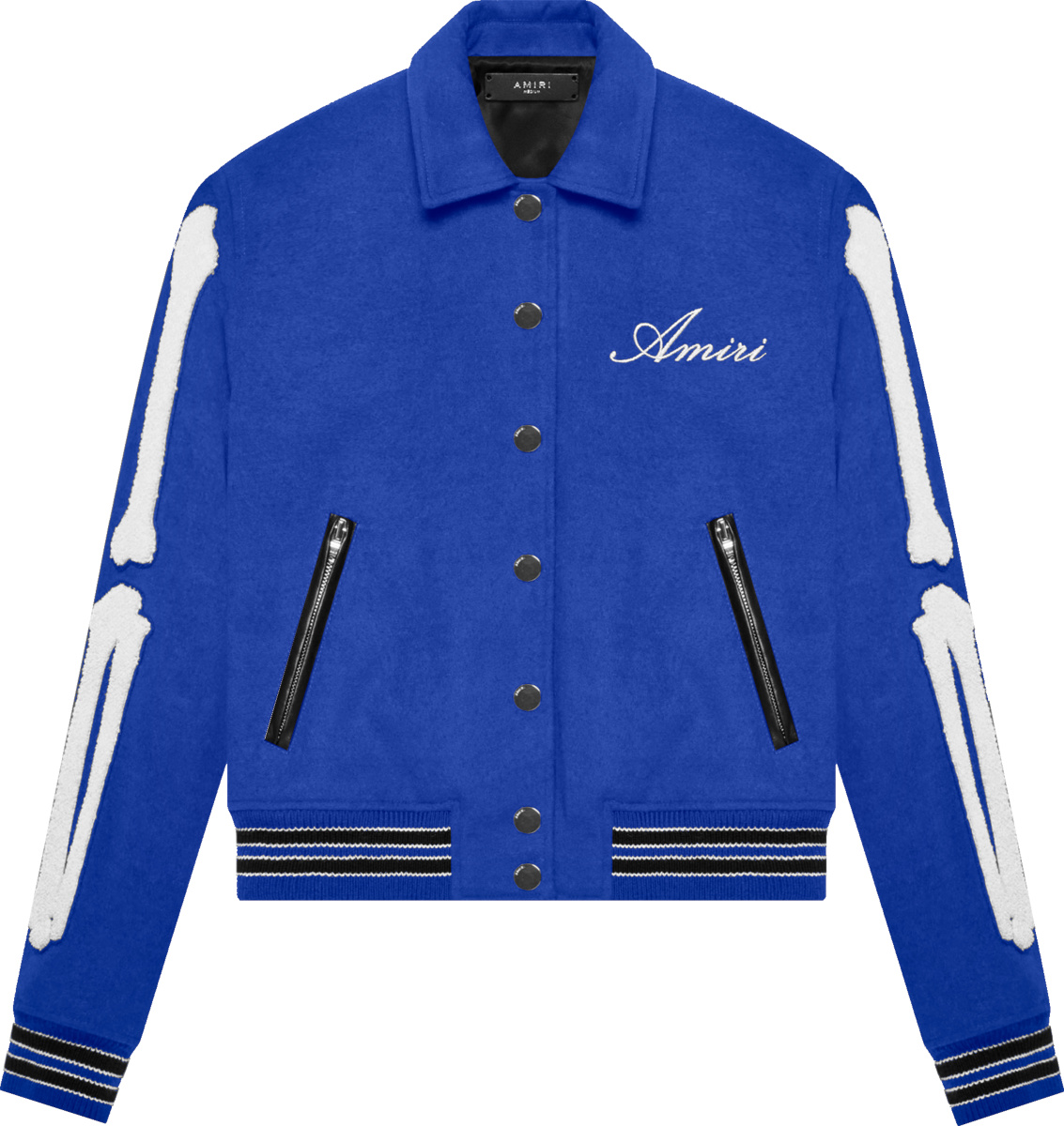 Amiri Royal Blue Skeleton Varsity Jacket | INC STYLE