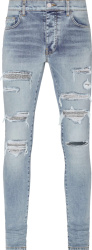 Amiri Stone Indigo And Crystal Thrasher Jeans