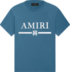 Amiri Teal Ma Bar Logo T Shirt