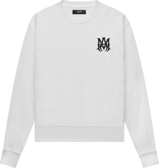 Amiri White And Black Ma Bones Logo Embroidered Sweatshirt
