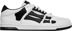 Amiri White And Black Skeleton Bone Patch Low Top Sneakers