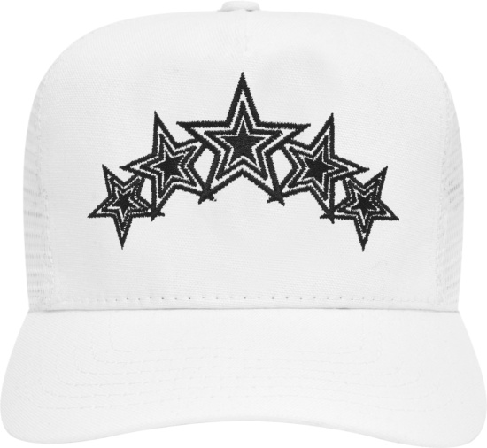 Amiri White And Five Black Star Trucker Hat