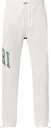 Amiri White And Green Varsity Logo Bandana Sweatpants