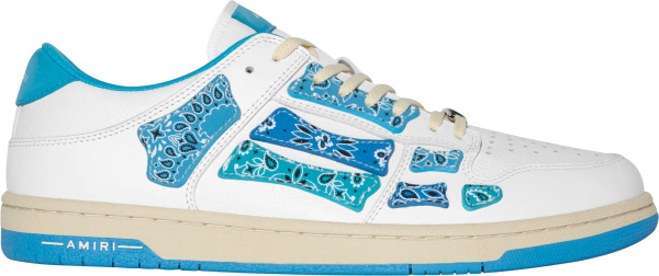 Amiri White And Light Blue Bandana Skel Top Low Sneakers