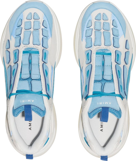 Amiri White And Light Blue Bone Runner Sneakers