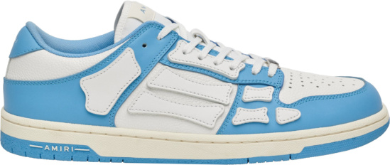 Amiri White And Light Blue Low Top Skel Top Sneakers