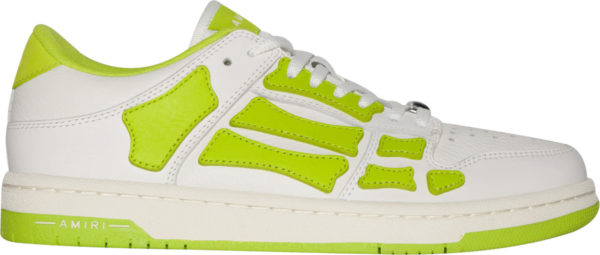 Amiri White And Lime Green Skel Top Sneakers