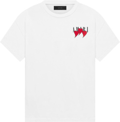 Amiri White And Red Hearts Core Logo T Shirt