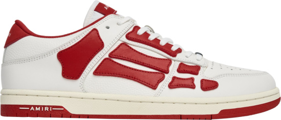 Amiri White And Red Low Top Skeleton Sneakers
