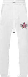 Amiri White And Red Paisley Star Logo Sweatpants