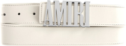 Amiri White And Silver Core Logo Buckle Belt