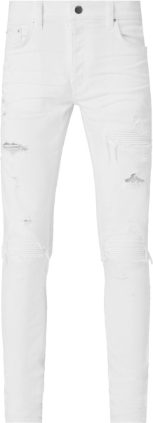 Amiri White And White Ribbed Underpatch Mx1 Jeans