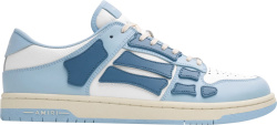 Amiri White Baby Blue And Blue Low Top Skel Top Sneakers