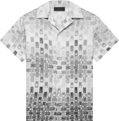 Amiri White Black Logo Tape Gradient Shirt