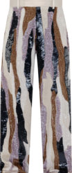 Amiri White Brown Purple And Black Sequin Baggy Pants