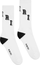 Amiri White Collegiate Logo Socks
