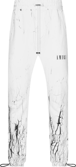 Amiri White Cracked Dyed Core Logo Sweatpants