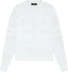 Amiri White Crochet Knit 22 Logo T Shirt