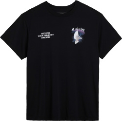 Amiri White Dove And Rainbow Print Black T Shirt