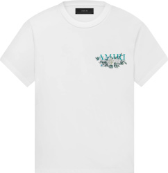 Amiri White Floral Logo T Shirt