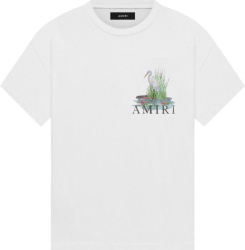 Amiri White Heron Bird Print T Shirt