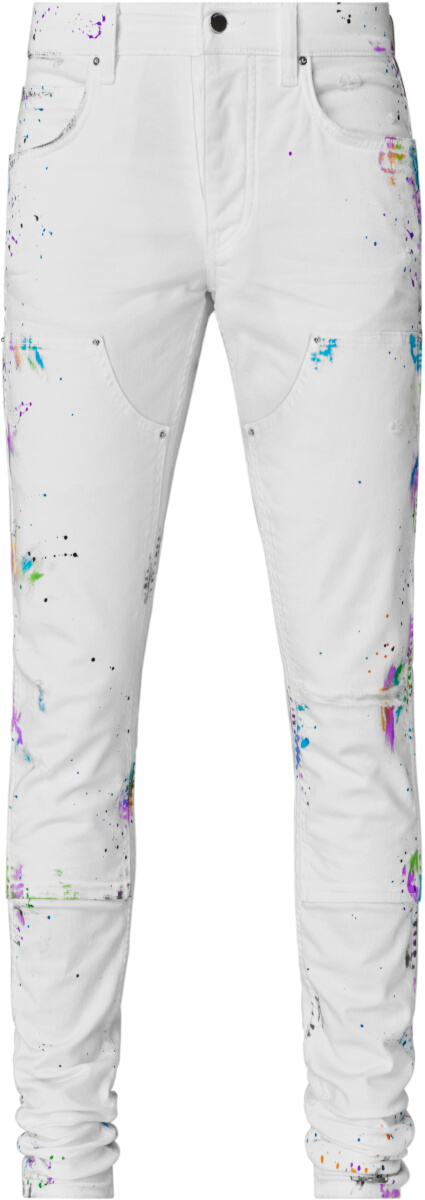 Amiri White & Neon Paint Splatter 'Workman' Jeans | Incorporated Style