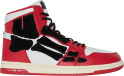 White, Red, & Black High 'Skel-Top' Sneakers
