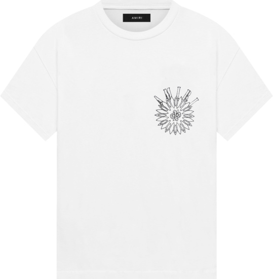 Amiri White Stick Poke Logo T Shirt