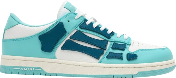 Amiri White Turquoise And Navy Skel Top Sneakers