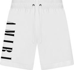 Amiri White Vertical Logo Swim Shorts