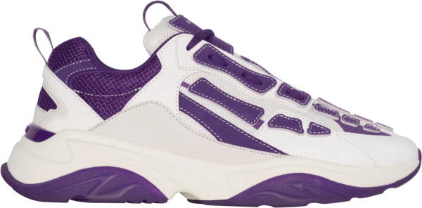 Amiri Whtie And Purple Bone Runner Sneakers