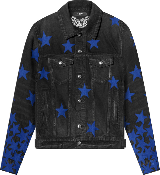 Amiri X Chemist Black And Blue Star Denim Jacket