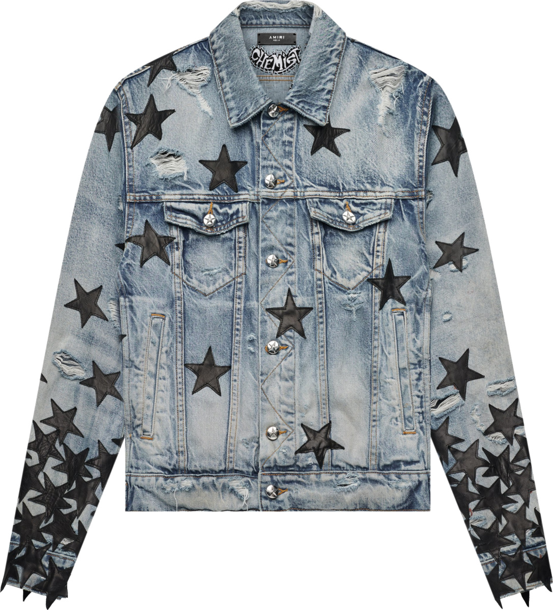 Amiri x Chemist Clay Indigo & Black Star Denim Jacket | Incorporated Style