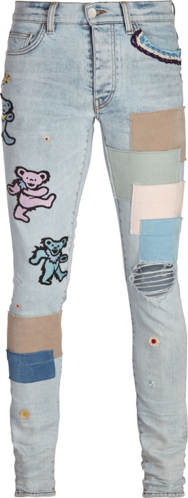 Amiri x Grateful Dead Teddy Bear Patch Jeans | Incorporated Style