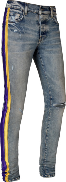 Amiri X Los Angeles Lakers Clay Indigo Side Stripe Jeans