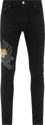 Amiri X Tgcw Black Crystal Eagle Print Skinny Fit Jeans