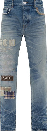 Amiri X Tgcw Vintage Indigo Log Patch Straight Jeans
