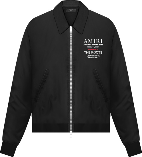 Amiri X The Roots Black Aw21 Logo Jacket