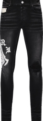 Amiri x Wes Lang Aged Black Reaper Logo Jeans