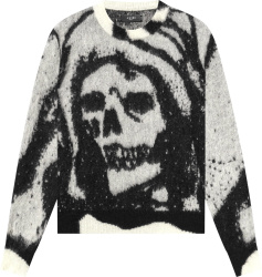 Amiri X Wes Lang White And Black Reaper Head Sweater