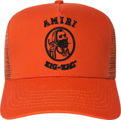 Amiri x Zig-Zag Orange Logo Trucker Hat