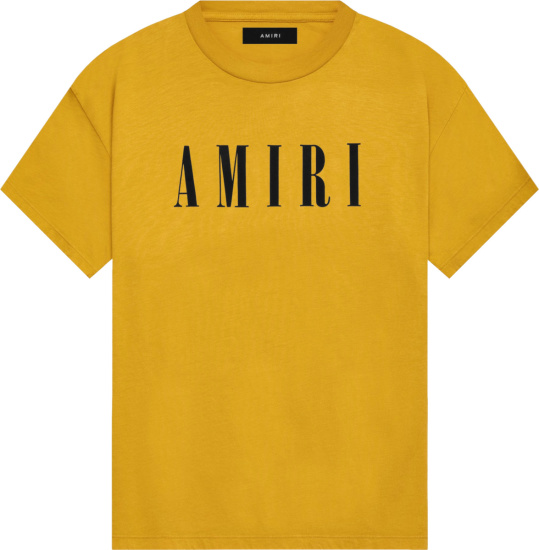 Amiri Yellow And Black Core Logo Print T Shirt