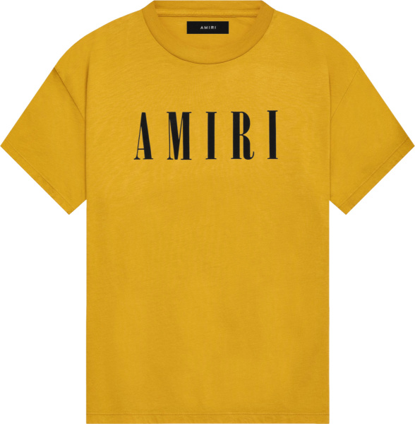 Amiri Yellow And Black Core Logo Print T Shirt